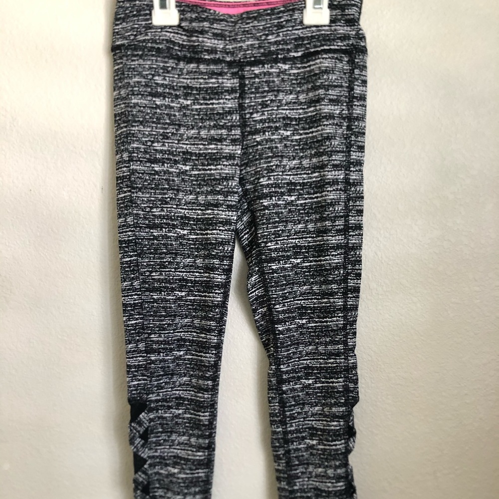 girls ideology black and white athletic leggings
